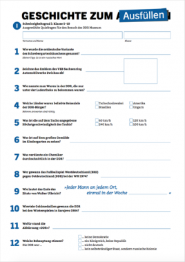 Pädagogische Angebote – Neues Quiz für Schüler :: DDR Museum