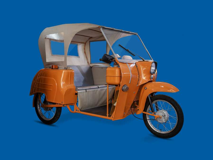 Orange three-wheeled motorbike DUO