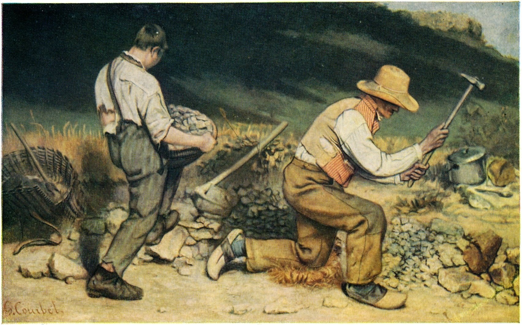 Postkarte "Gustave Courbet Die Steinklopfer" DDR