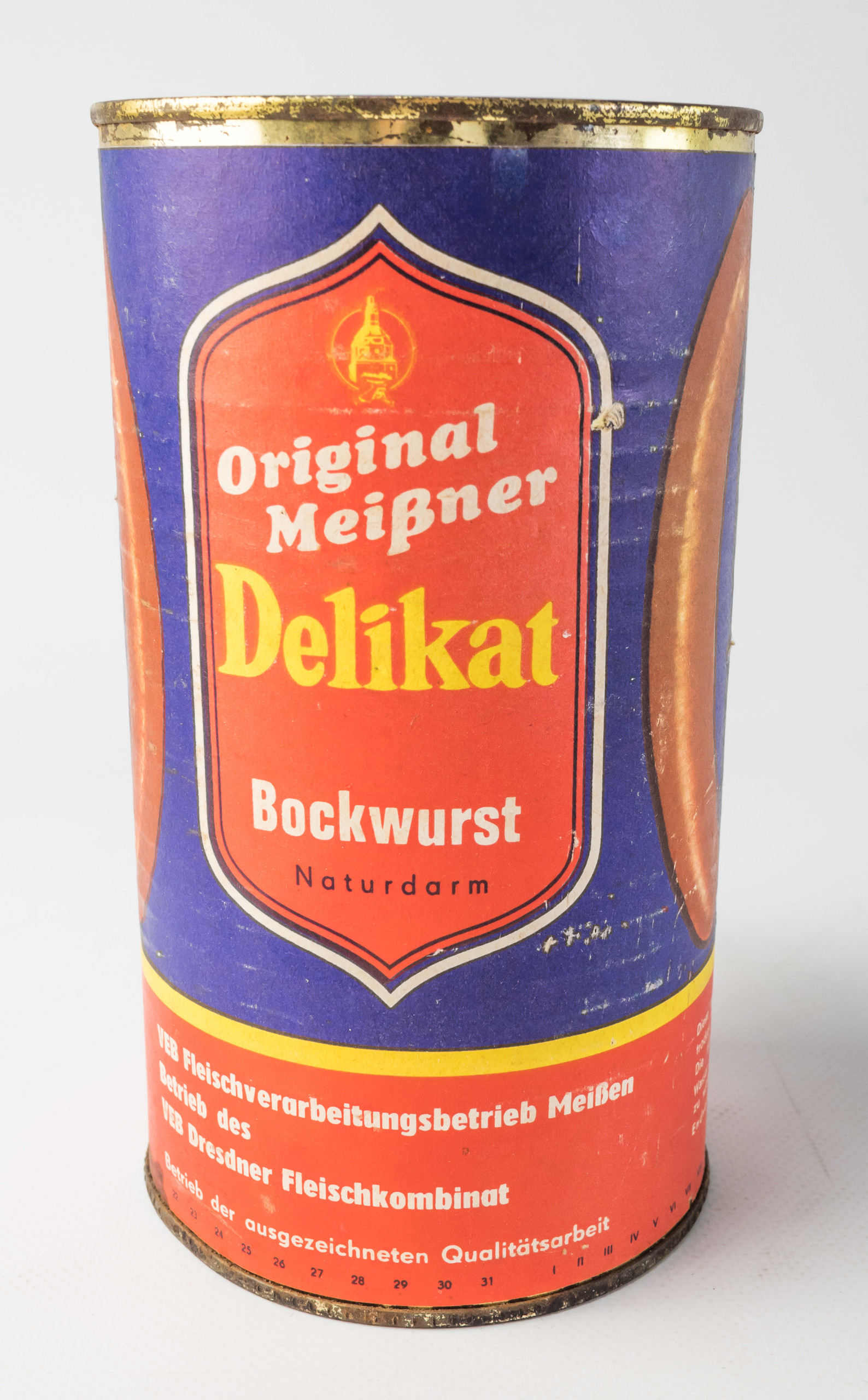 Konserve &quot;Original Meißner Delikat Bockwurst&quot; DDR Museum Berlin